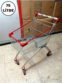 Resim Özfiliz Mağaza Ekipmanları Metal Market Arabası Sepetli Bebe Pusetli 100 litre 150 lt 210 lt 