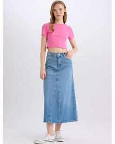 Resim Defacto Fashion Fit Cepli Maxi Jean Etek D4422AX24AUNM28 Mavi 
