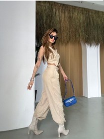 Resim Hgfashion Kadın Yelek Pantolon İkili Takım Taş Renk Taş 