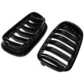 Resim F10 F18 F02 F11 M5 10-15 Çift Slatlı Izgara Izgara Parlak Siyah Böbrek 