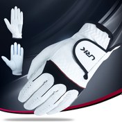 Resim URK Erkekler Nefes Alabilir Mesh Kaymaz Golf Eldiveni - Sol El, Rahat Tutuş, Beyaz Siyah Dikişli, Kurs Deneyimi İçin Mükemmel, Golf Aksesuarı 