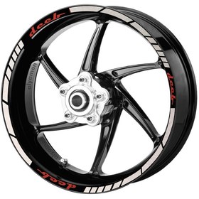 Resim Deeb Motosiklet Jant Şeridi Universal Beyaz Kırmızı Model X N11.28404 