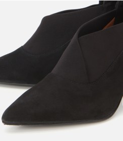 Resim Hotiç Kadın Süet Deri Siyah Streç Detaylı İnce Topuklu Stiletto 