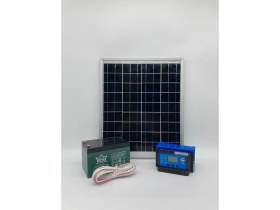 Resim ALTAY 25 Watt Monokristal Panelli Güneş Enerji Seti Solar Aydınlatma ve Telefon Şarj 