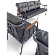 Resim Siyah Deri Metal Ofis Koltuk Takımı Büro Koltuk Ve Kanepeleri Bekleme Koltukları- 3 -1-1 Siyah 