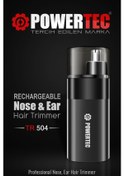 Resim Powertec Tr-504 Profesyonel Şarjlı Burun & Kulak Kılı Tıraş Makinesi 9600 Rpm 2 Saat 