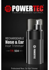Resim Powertec Tr-504 Profesyonel Şarjlı Burun & Kulak Kılı Tıraş Makinesi 9600 Rpm 2 Saat 