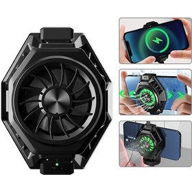 Resim Springsun Telefon Soğutucu Klip: Hızlı Kablosuz Şarj + Sessiz Fan, 7 İnç'e Kadar Uyumlu, Taşınabilir Soğutma 