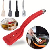 Resim Çok Yönlü 2'si 1 Arada Paslanmaz Çelik & Silikon Pişirme Maşası - Isıya Dayanıklı, BBQ, Ekmek, Balık, Yumurta, Biftek, Pankek & Salatalar için Ayarlanabilir Tasarım - Yapışmaz Mutfak Aracı 