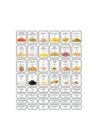 Resim Meleni Home 36'lı Kare Bakliyat Saklama Kabı Etiketli Erzak Kabı 12 x 300 - 500 - 1100 ML Gri 