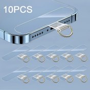 Resim 10 adet TPU Cep Telefonu Askı Stickerları - Çıkarılabilir Kayıp Önleyici Kayış Bağlantı Kiti ile Evrensel Yapışkanlı Cep Telefonu Tutucu 