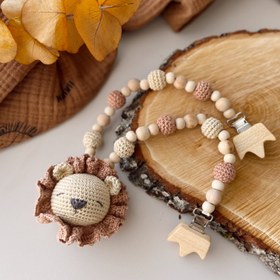 Resim Amigurumi Aslan Deluxe Bebek Seti - Puset Zinciri 