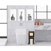 Resim Bk Home Doğal Masif Ahşap Tuvalet Kağıtlığı Ve Dekoratif 3’Lü Ahş (551051879) Bk