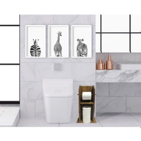 Resim Bk Home Doğal Masif Ahşap Tuvalet Kağıtlığı Ve Dekoratif 3’Lü Ahş (551051879) 
