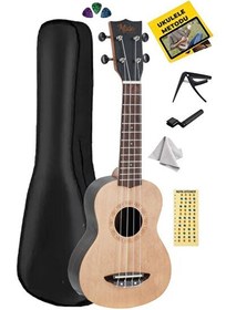 Resim Midex SPA-221 Venge Ağacı Kaliteli Soprano Ukulele Seti 