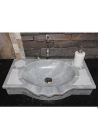 Resim Gri Mermer Saray Dizayn Lavabo 