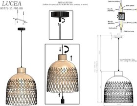 Resim Lucea Venira 11 40’lık Bamboo Tekli Sarkıt, Doğal ahşap 