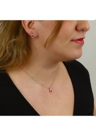 Resim Argentum Concept - Zirkon Taşlı Rose Gümüş Set (219325391) 