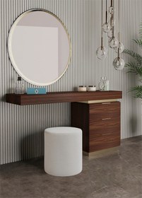 Resim Makyaj Masası Pufu - Düz Beyaz Puf Havlu Kumaş - Dekoratif - Ayak Uzatma Pufu - Yuvarlak Puf Beyaz 