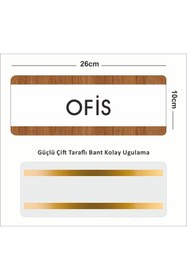 Resim zafrakreklam Ofis Departman Kapı İsimliği, Yönlendirme levhası 26X10Cm BEYAZ-CEVİZ 