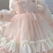 Resim Kızlar için 2025 Yeni Çiçekli Prenses Elbisesi - Tatlı Tarz Uzun Kollu Fırfırlı Katmanlı Etek, Büyük ve Küçük Kızlar İçin İlkbahar/Sonbahar Parti & Günlük Giyim, Yıkanabilir Kumaş, Şeffaf Olmayan Kumaş, Kız Çocukları için Prenses Elbiseleri 