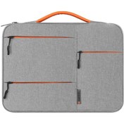 Resim Ximistore9 14 İnç İş Laptop Çantası Su Geçirmez Gri İş Kullanıma Uygun Pu Kollü Taşınabilir Laptop Çantası 