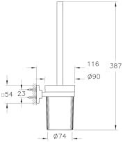 Resim VitrA Root A4481136 Duvardan Tuvalet Fırçalığı, Krom 