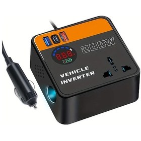 Resim Motion003 Hippcron 200w Araba Invertoru 12v 24vden 110v 220ve Evrensel Ters Cevirici Usb Type C 