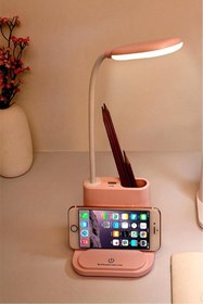 Resim Trendpoint Telefon Tutucu Şarj Edilebilir Masa Lambası Led Işık Dokunmatik Usb Portlu Güç Kaynağı Pembe 