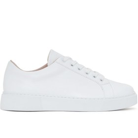 Resim Derimod Kadın Beyaz Bağcıklı Deri Sneaker 24sfd370018 
