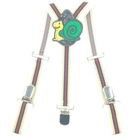 Resim MORDİNO Salyangoz Figürlü Beyaz Çizgili Çocuk Pantolon Askısı Beyaz 