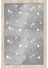 Resim Kalpli Bambu Çocuk Halısı Gri 