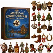 Resim İndirim 2025 Advent Takvimi, 24 Günlük Akrilik Ağaç Süsleri, Kancalı Noel Geri Sayım Süsleri American S 