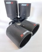 Resim 90 Mm. Çiftli Takım Sağ/sol Yuvarlak Dudaklı Karbon Kaplama Akrapovıc Egzoz Eksoz Çıkışı 