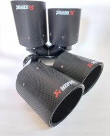 Resim 90 Mm. Çiftli Takım Sağ/sol Yuvarlak Dudaklı Karbon Kaplama Akrapovıc Egzoz Eksoz Çıkışı 