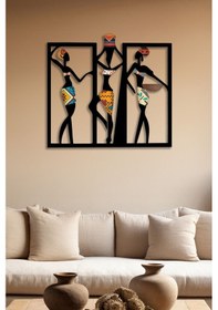 Resim Afrikalı Kadınlar Renklendirilmiş Metal Tablo 