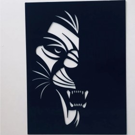 Resim Aleda Yarım Aslan Yüzü Metal Lazer Kesim Tablo 