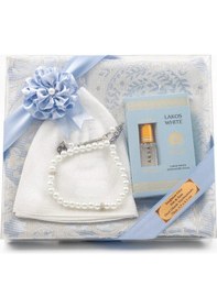 Resim Takke + Esans + Tesbih + Seccade Seti Mavi Mavi 110 x 64 