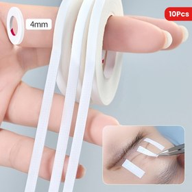 Resim 10 Adet Hipoalerjenik & Düşük Alerji Kirpik Uzatma Bandı - 4mm Genişlik Şeffaf/Beyaz Yapışkan Bant, Lash Kaldırma, İncilme ve Göz Kapaklama için | Hassas Açık Bej Renk, Çoklu Salon ve Evde kullanım, Kalıcı Tutuş, Kolay uygulama (Yapıştırıcı Koku yok) Hijyenik Tekli Paket, 4mm genişlikle güvenli oturum sağlar, düşük alerji formülü, İnci Nakil ve Kabartmalar için Temel Bakım ürünü 
