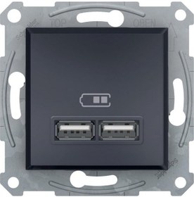 Resim Schneider Eph2700271 Ikili 21A Asfora Antrasit Usb Priz 