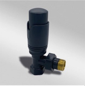 Resim Toprak Havlupan 1/2 Köşe Antrasit Termostatik Radyatör Vanası 