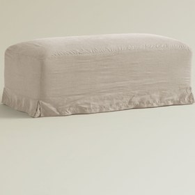 Resim Gala Pouff L Natural Beige - Cotton-Dark Brown / Fix Cover 