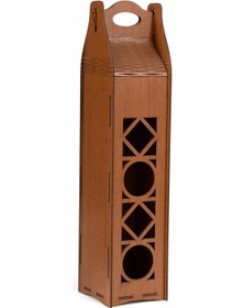 Resim Ahşap Körük Kapaklı Şarap Kutusu 