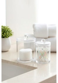 Resim Vivart İkiz Pamukluk Makyaj Organizer Çok Amaçlı Düzenleyeci Şeffaf 