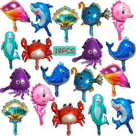 Resim 18 adet sevimli mini okyanus hayvanı folyo balonları, yaklaşık 35.56cm, Örümcek, Delfin, Hippo, Yengeç, Kabuk Folyo Balonları, Doğum Günü Partisi, Düğün, Aile Toplanması Gibi Durumlara Uygun, Evde, Havuzda veya Plaj Partisi Süslemesi Balonları, Ayrıca İyi Fotoğraf Aksesuarları veya Arka Plan, Suyu Gevşetmeyen Atmosferi Yaratır. Deniz Hayvanı ve Denizkızı Temalı Parti Süslemeleri 