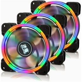 Resim OEM Qpart Qr-01 Fan Rainbow 12cm Rgb Ledli Masaüstü Bilgisayar Kasası Fanı 