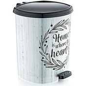 Resim Parke Desenli Köşeli Pedallı İç Kovalı Çöp Kovası 39 Cm 20 Lt Gri 