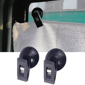 Resim 1 Pair Car Interior Window Clip Mount Suction Cap Clip Plastic Sucker Removable Holder For Sunshade Curtain Towel Ticket 