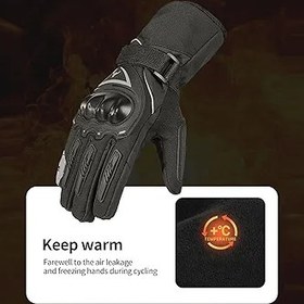 Resim Rüzgar Geçirmez Motosiklet Eldivenleri, yansıtıcı şerit, Kayma Anti Ve su Geçirmez, peluş iç, Dokunmatik Ekran tasarımı Ile kış Motosiklet Eldivenleri, Etkili el hasarı Azaltma (2XL) (L) (XL) 