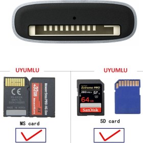 Resim Mettzchrom Sony Uyumlu Lightning Hafıza Kart Okuyucu Memory Stick Pro Duo / Sd Kart iphone 14 13 12 11 10 